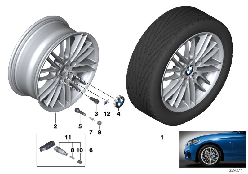 Roue all. BMW M rayons doub. 460 - 17''