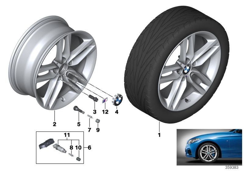 BMW 轻质铝合金轮辋 M 双轮辐 461 - 18''