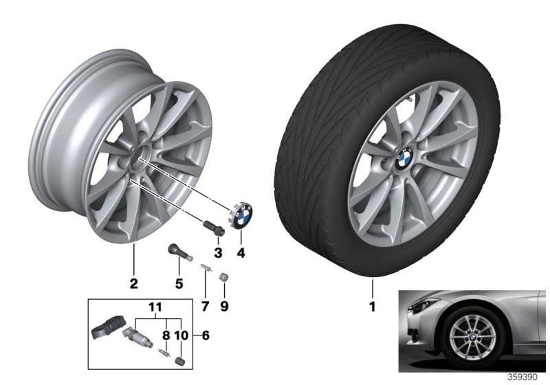 BMW LA wheel, V-spoke 390 - 16''
