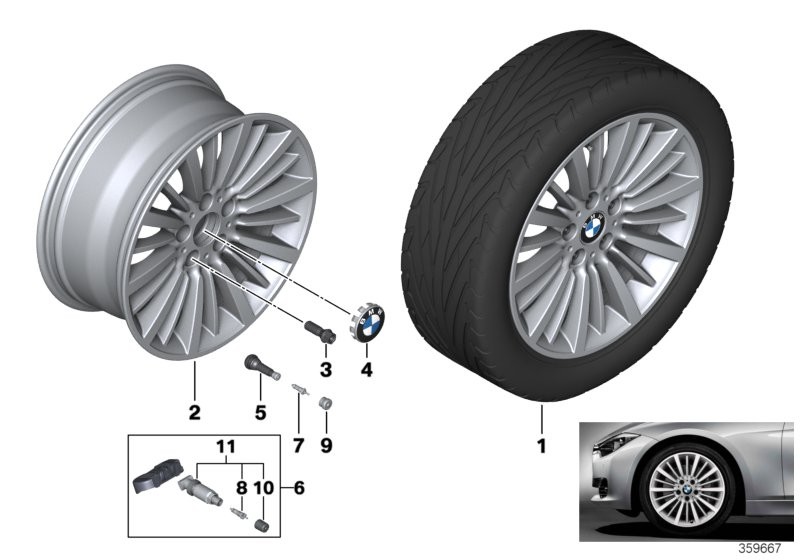 BMW LA wheel, multi spoke 416 - 18''