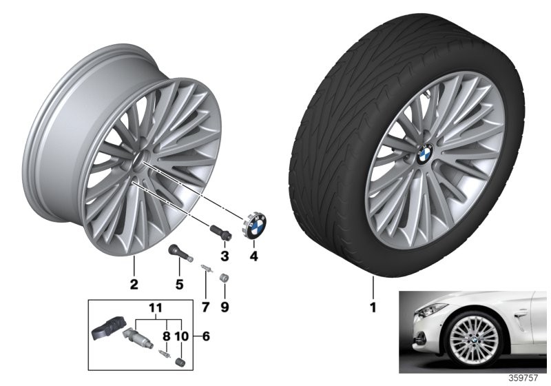 Roue all. BMW rayons multiples 399-19''