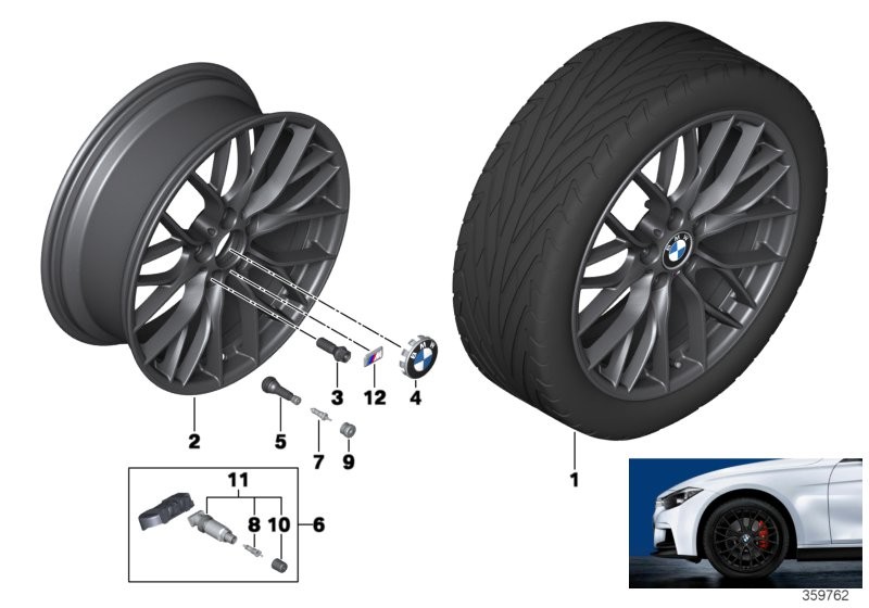 BMW 轻质铝合金轮辋 M 双轮辐 405-18''