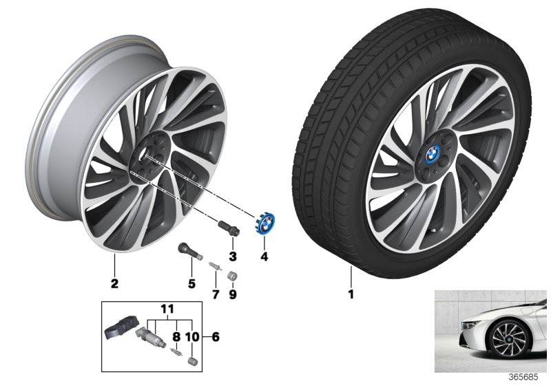 BMW i 轻质铝合金轮辋 涡轮式 625 - 20''