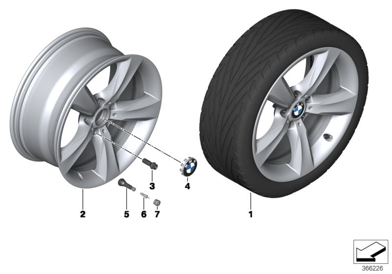 BMW LA wheel double spoke 606-19''