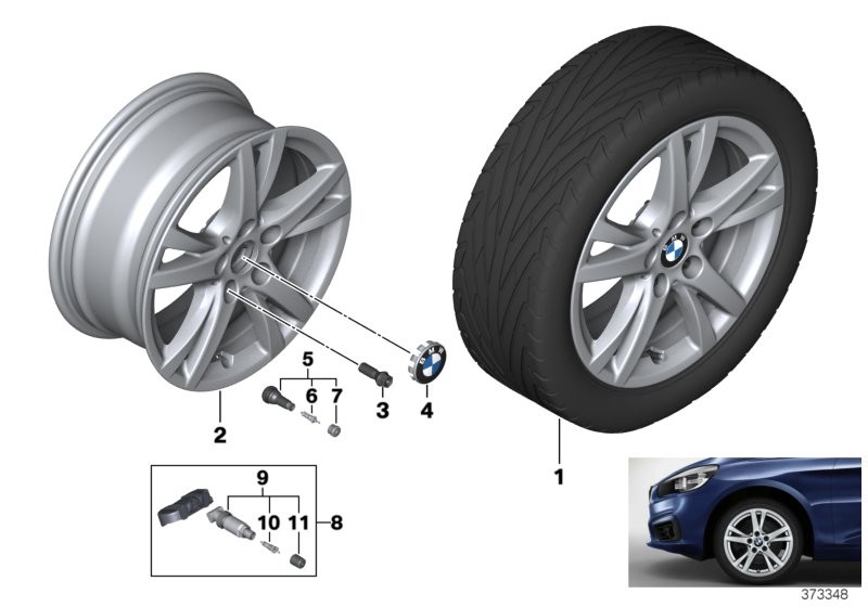 BMW 轻质铝合金轮辋 双轮辐 473 - 16'