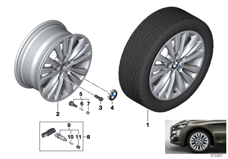 BMW 轻质铝合金轮辋 多轮幅 475 - 16'