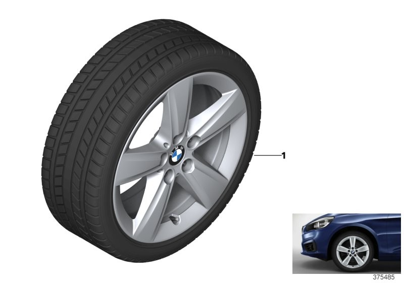 Winter wheel w.tyre star spoke 478 -17