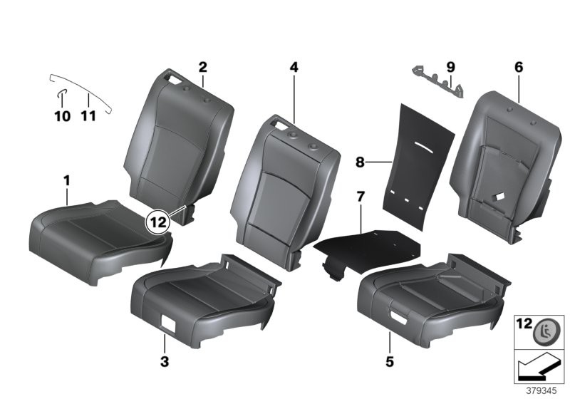 Seat, rear,cushion, & cover,comfort seat