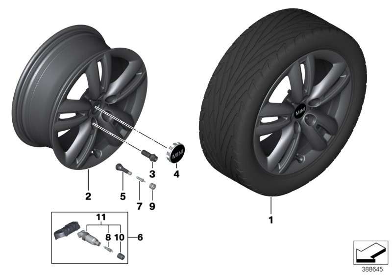 MINI LA wheel Track Spoke 501 - 17''