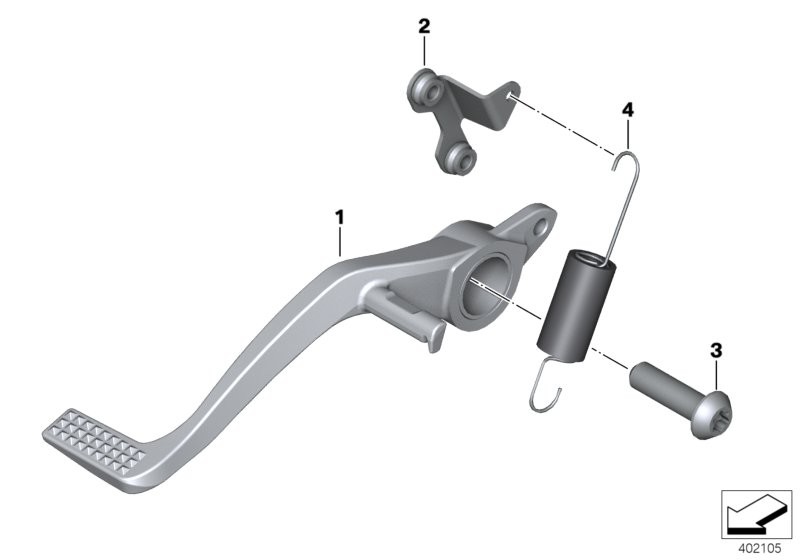 Footbrake lever, connecting linkage