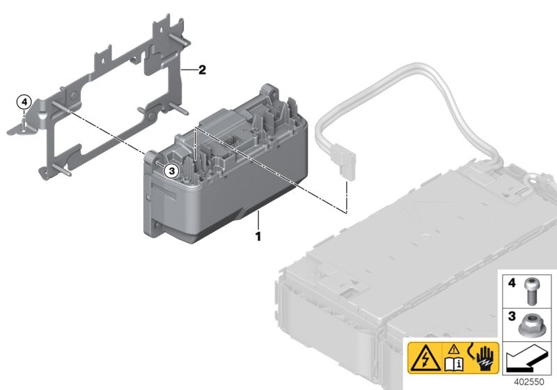 High-voltage accumulator, safety box