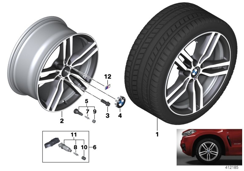 Roue all. BMW M rayons doub. 623 - 19''