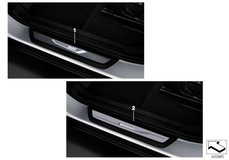 BMW LED door sill cover strips