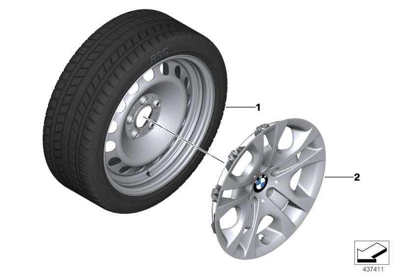 Winter wheel with tyre steel - 17
