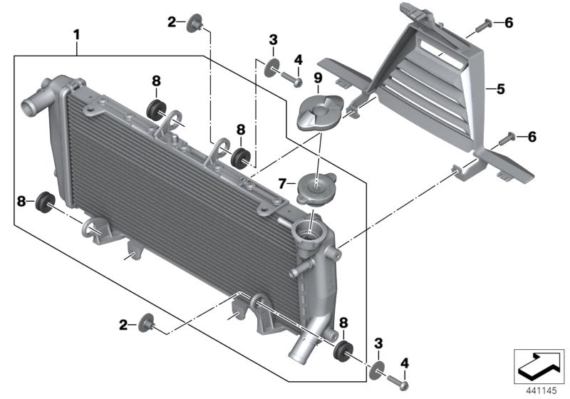 Radiator with mounting