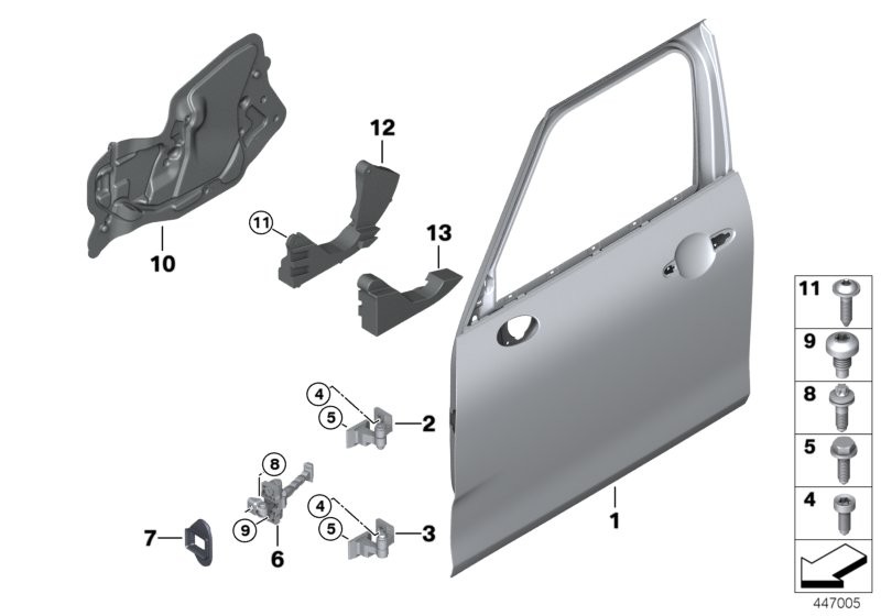 Front door-hinge/door brake