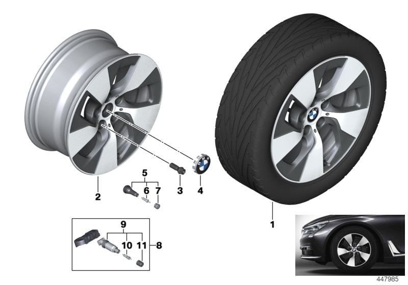 BMW LA wheel turbine styling 645 - 17''