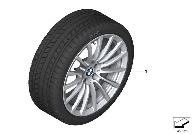 Winter wheel w.tyre multi-spoke 619 -18