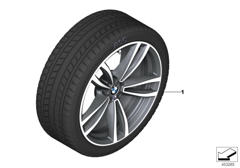 Wint.wheel w.tyre M dble sp. 647M - 19
