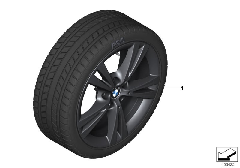 Wint.wheel w.tyre double spoke 385 -17