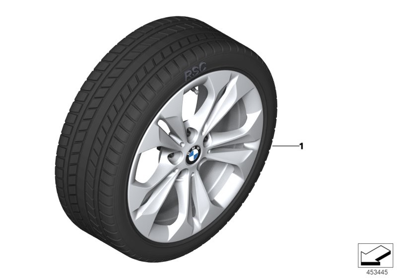 Wint.wheel w.tyre double spoke 564 -17