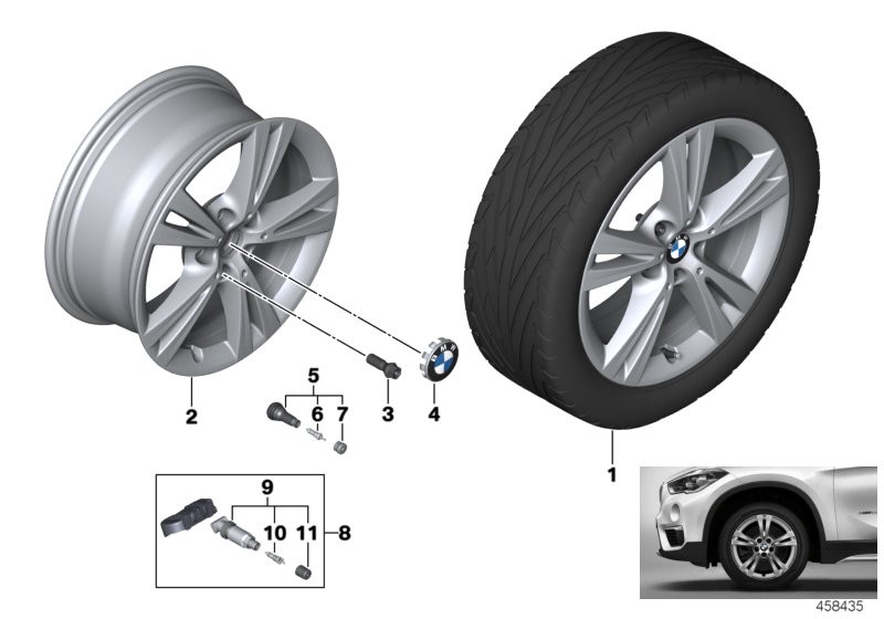 BMW 轻质铝合金轮辋 双轮辐 385 - 17'