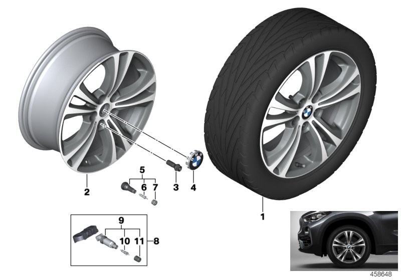 BMW 轻质铝合金轮辋 双轮辐 568 - 18''