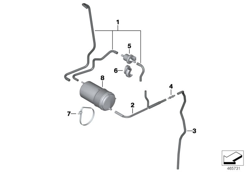 Fuel tank ventilation/Attaching parts