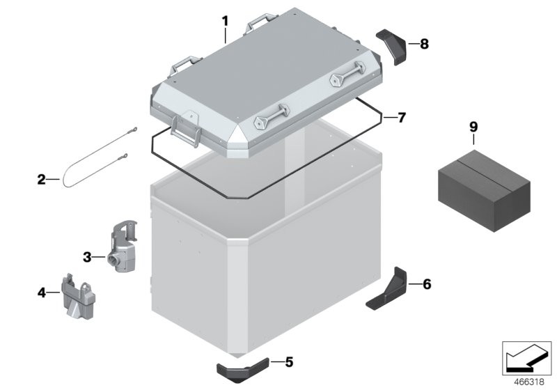 Onderdelen aluminium koffer