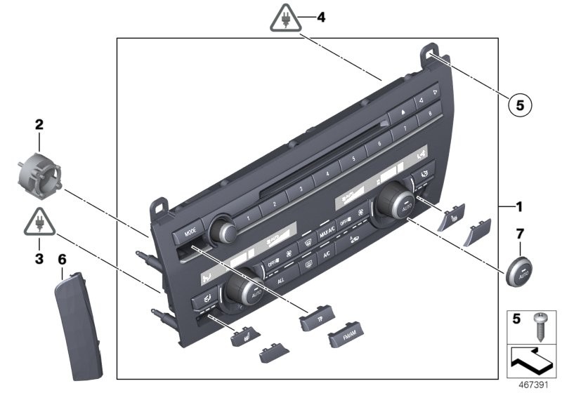 Radio and A/C control panel