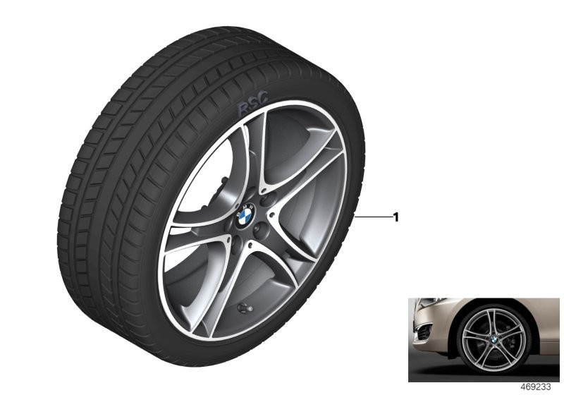 Wint.wheel w.tyre double spoke 361 -18