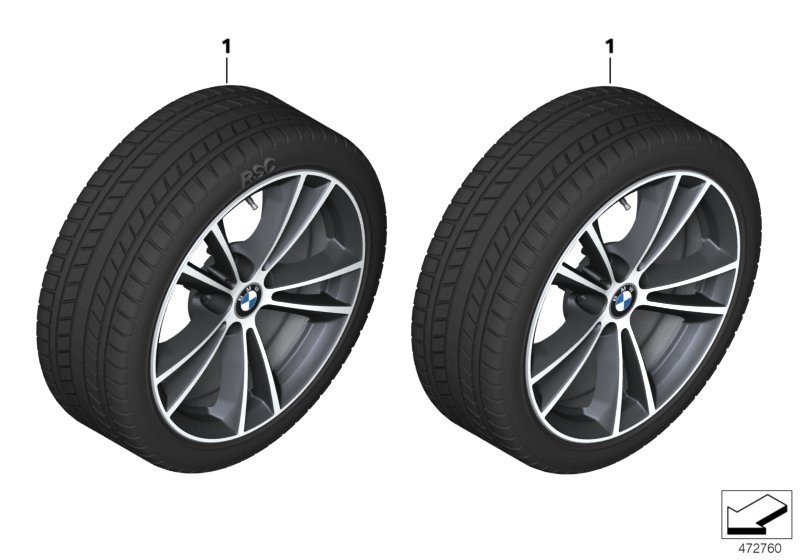 Winter wheel with tyre V-spoke 631 - 17