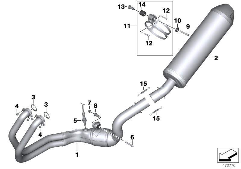 Exhaust system parts with mounting