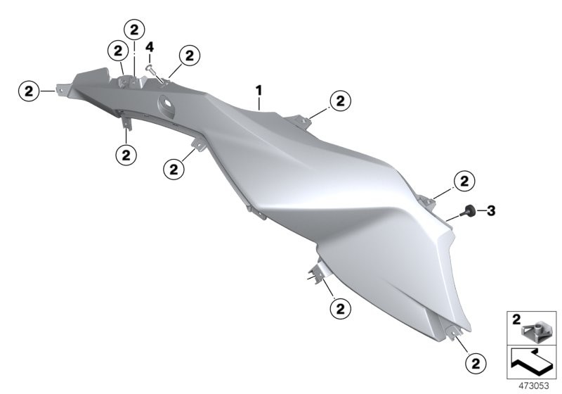 Fairing side panel, front