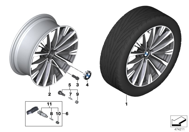 BMW 轻金属车轮 双轮辐 674 - 19