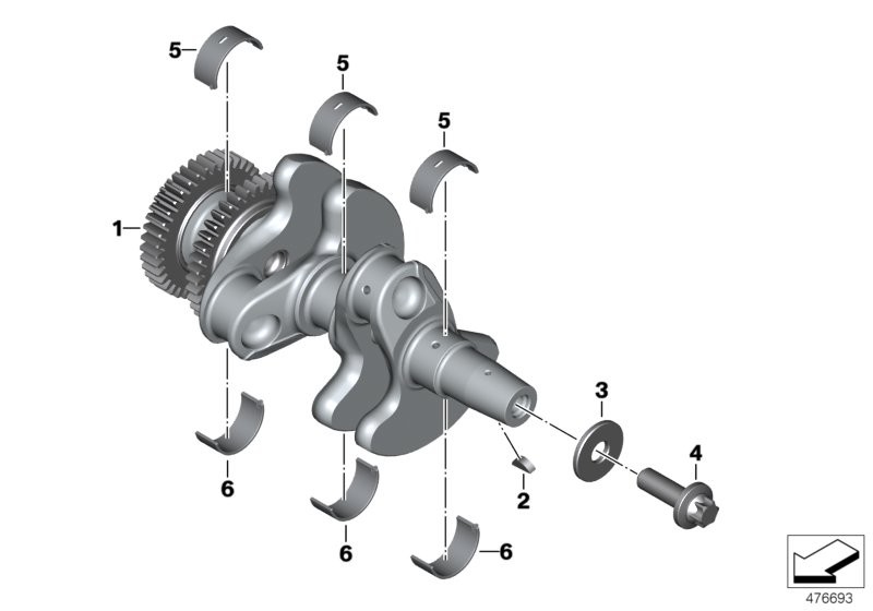 Crankshaft with bearing