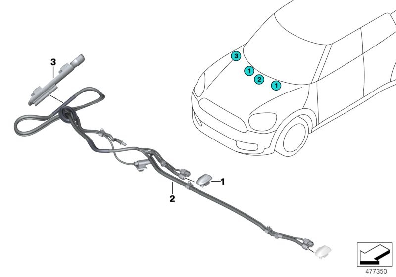 Single parts for windshield cleaning