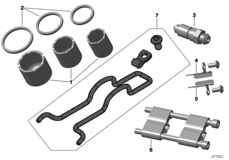 Front brake-gasket set/repair kit