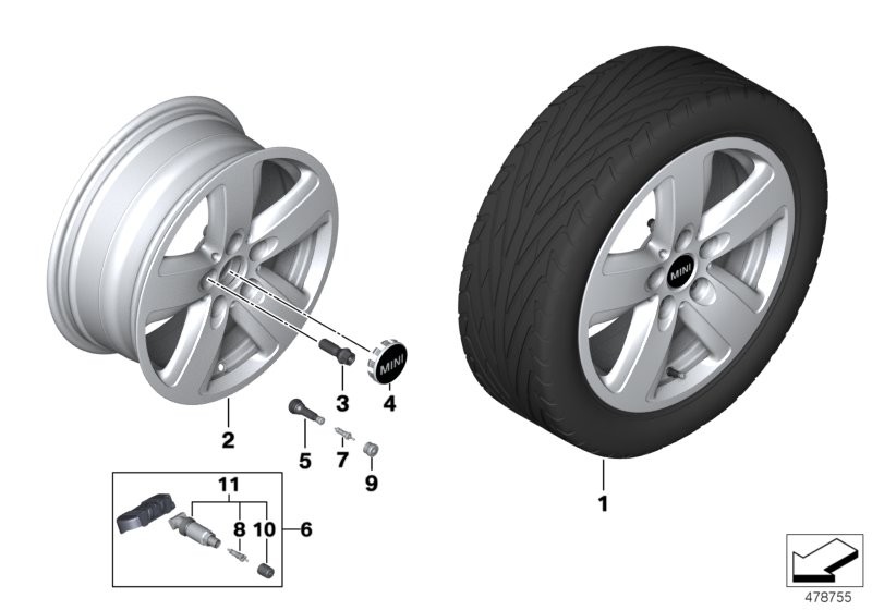 MINI LA wheel revolite spoke 517 - 16