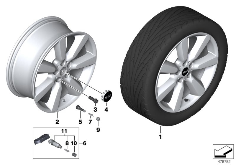 MINI LA wheel Edged Spoke 535 - 19