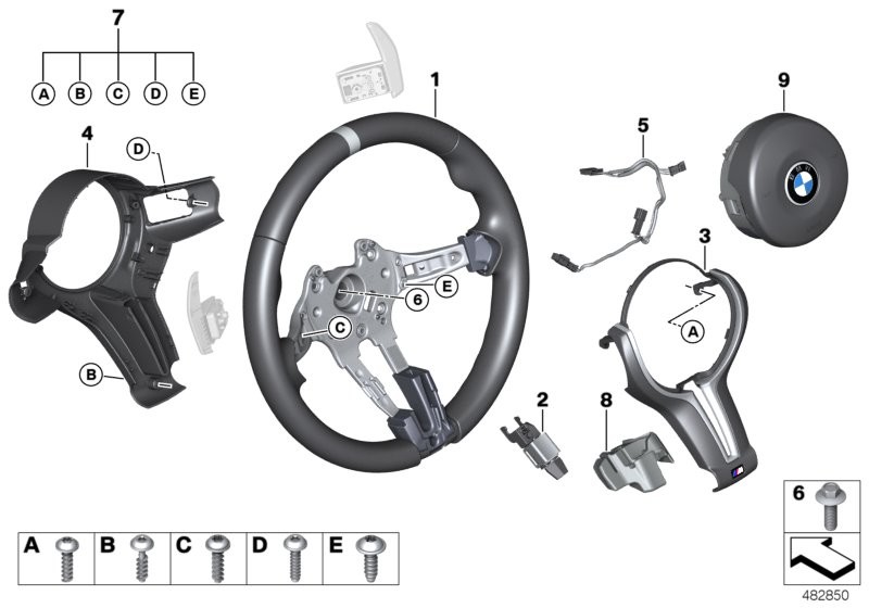 M Sportovní volant airbag Alcantara