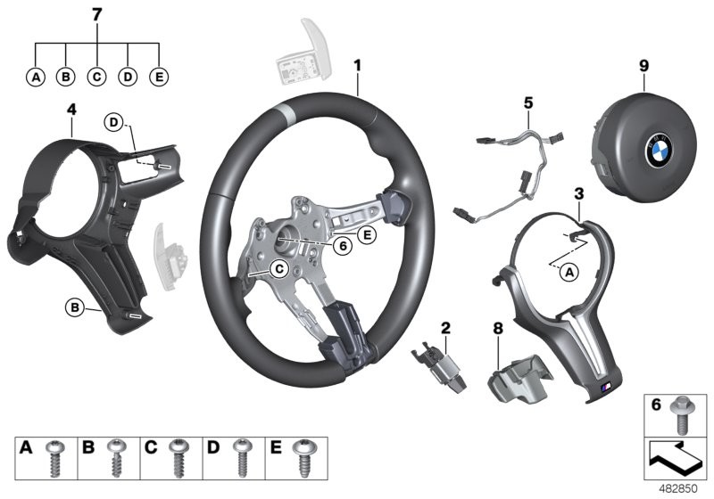 M Sports steering wheel airbag Alcantara