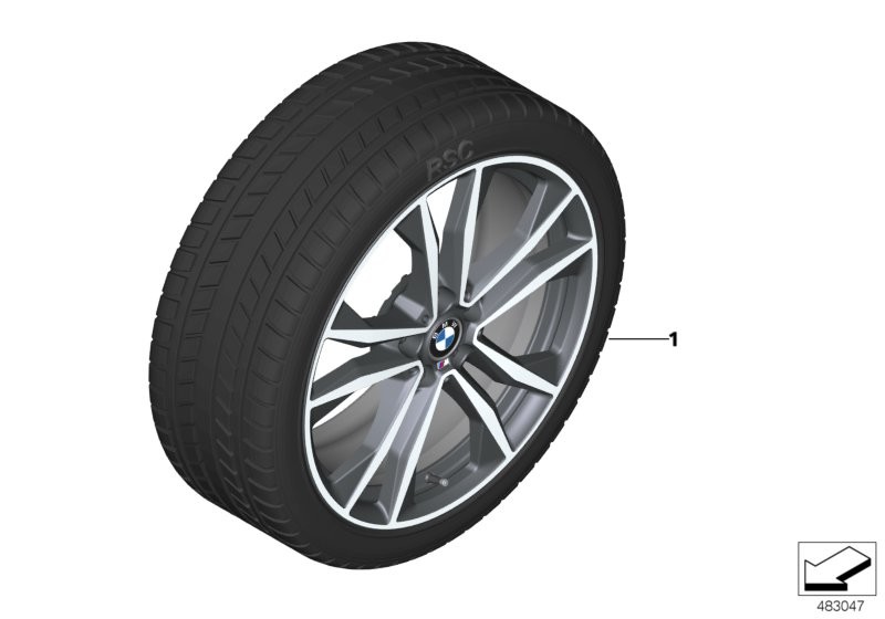 Wint.wheel w.tyre M dble sp. 715M - 19