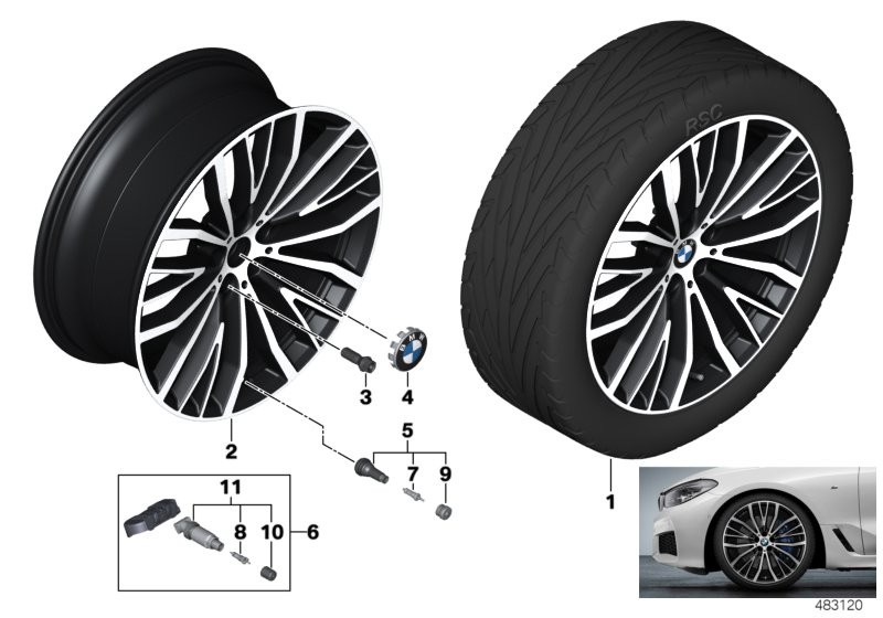 BMW 轻质金属车轮 V 型轮辐 687 - 21