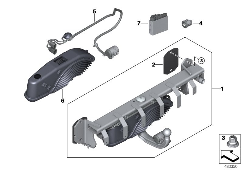 Trailer tow hitch, electrically pivoted