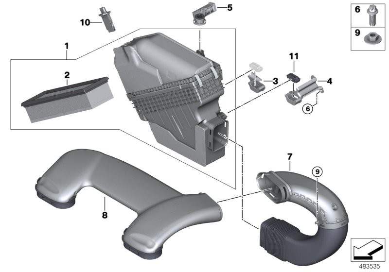 Intake silencer / air duct