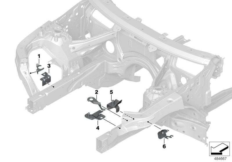 Support pour chassis avant