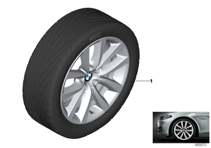 BMW 轻质铝合金轮辋 V 型轮辐 331 - 19''