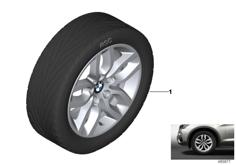 BMW 轻金属车轮 Y 型轮幅 305 - 17