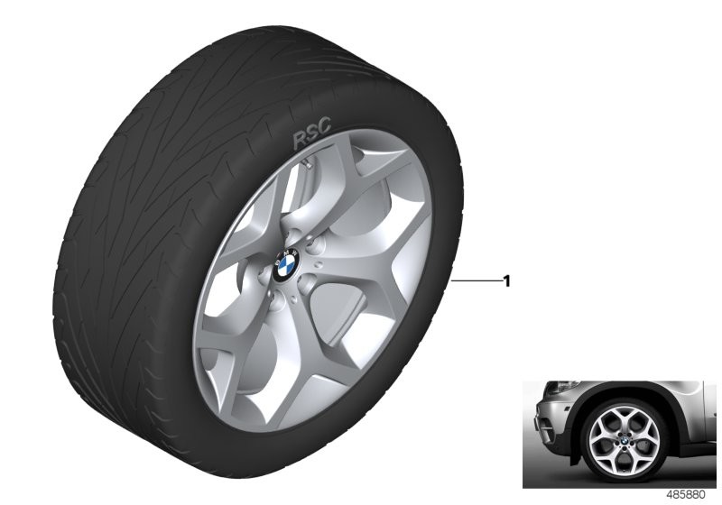 BMW 轻金属车轮 Y 型轮幅 214 - 20